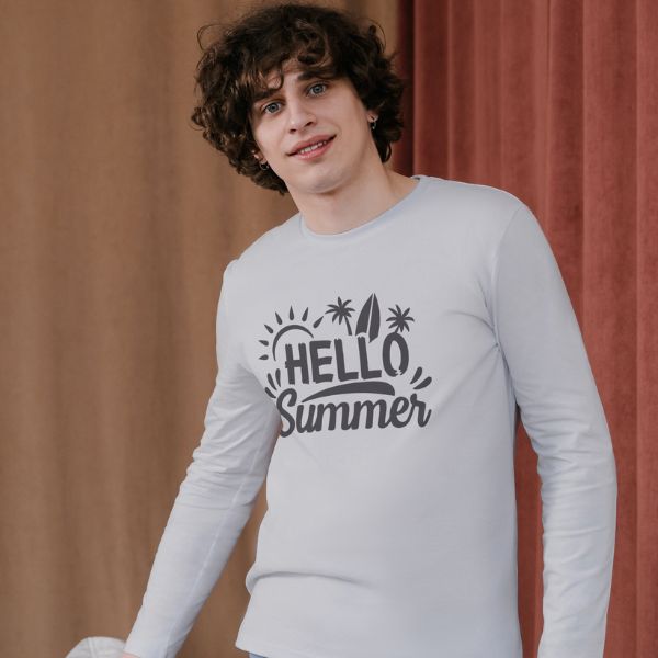 Unisex Round Collar t-shirt for your Summer practice with Hello Summer