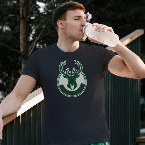 Unisex Round Collar t-shirt for your Sports practice with Milwaukee Bucks