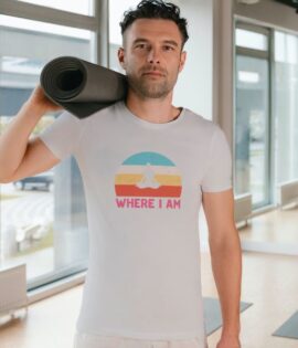 Unisex Round Collar t-shirt for your Yoga practice with Where I Am