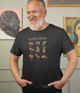 Unisex Round Collar t-shirt for your Yoga practice with Sloth Yoga