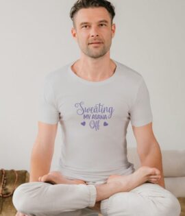 Unisex Round Collar t-shirt for your Yoga practice with Sweating My Asana Off