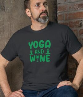Unisex Round Collar t-shirt for your Yoga practice with Yoga And Wine