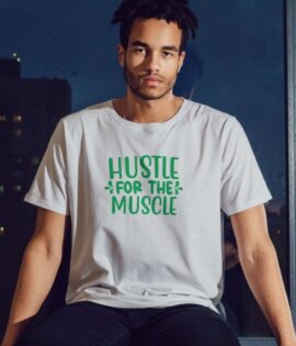 Unisex Round Collar t-shirt for your Yoga practice with Hustle For The Muscle