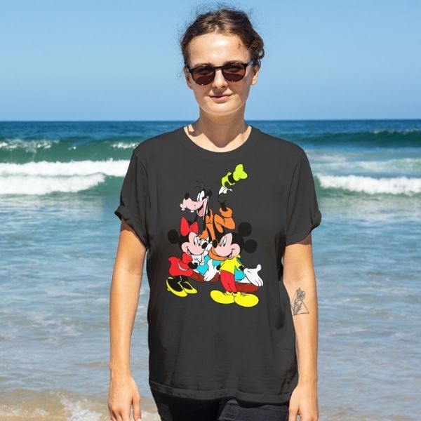 Unisex Round Collar t-shirt for your cartoon t-shirt Mickey Mouse, Minnie Mouse and Goofy