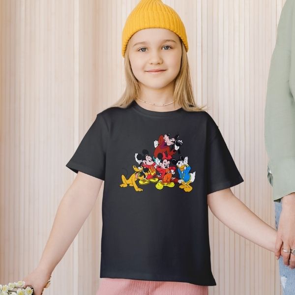 Unisex Round Collar t-shirt for your cartoon t-shirt Mickey Mouse Pluto Minnie Mouse Donald Duck Daisy Duck, mickey friends