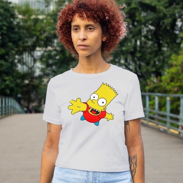 Unisex Round Collar t-shirt for your cartoon t-shirt Bart Simpson
