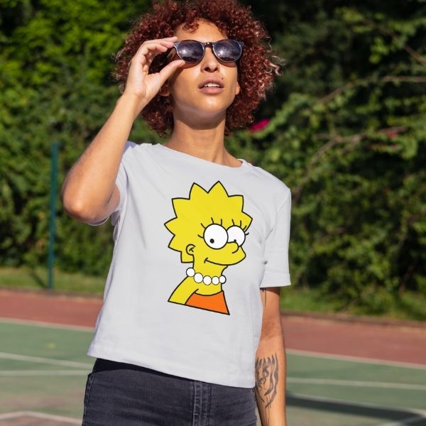 Unisex Round Collar t-shirt for your cartoon t-shirt Lisa Simpson