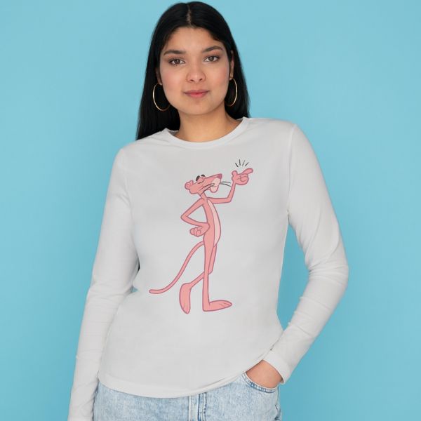 Unisex Round Collar t-shirt for your cartoon t-shirt Pink Panther-1