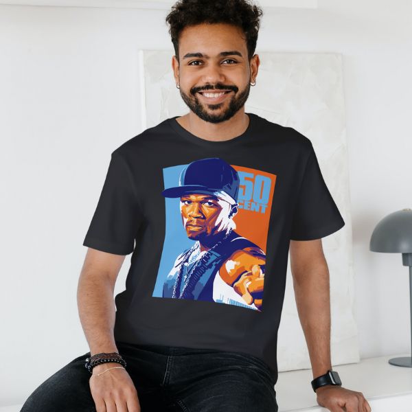 Unisex Round Collar t-shirt for your cartoon t-shirt 50 Cent Rapper Hip Hop
