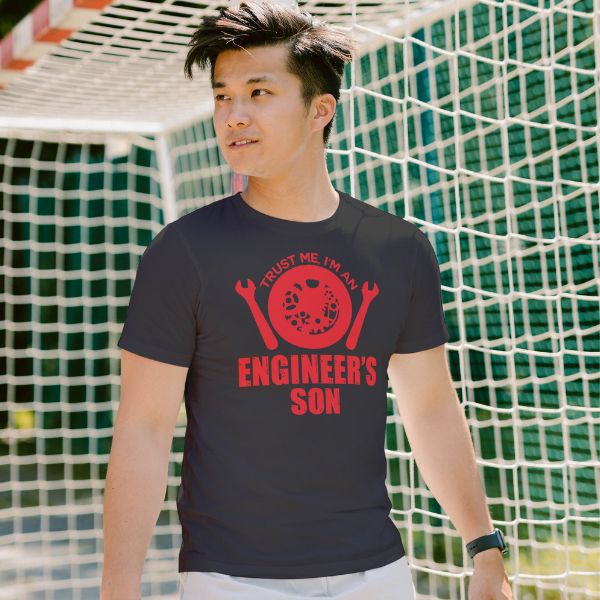 Unisex Round Collar t-shirt for your Profession Trust me i m an engineer's son