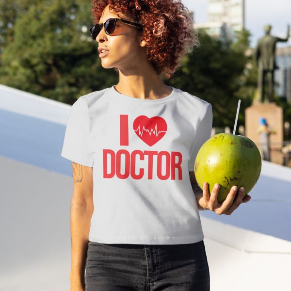 Unisex Round Collar t-shirt for your Profession i love doctor