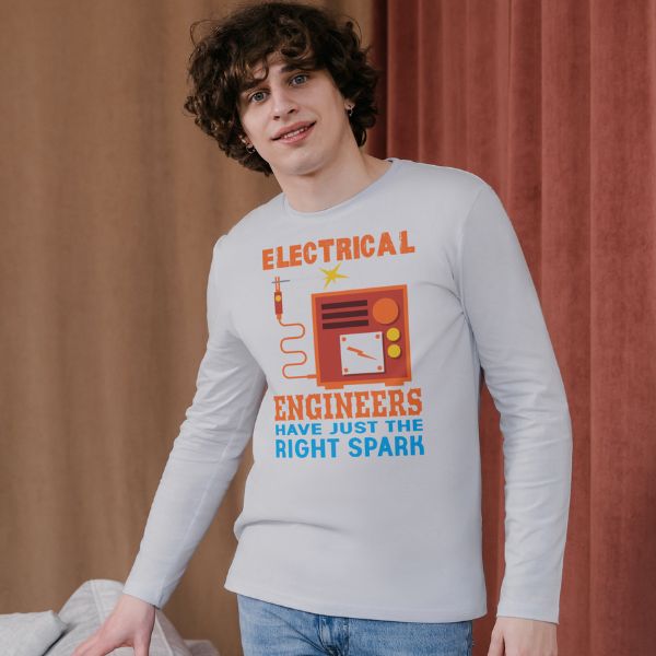 Unisex Round Collar t-shirt for your Profession Electrical engineers have just the right spark