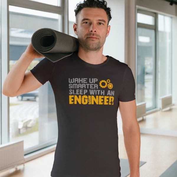 Unisex Round Collar t-shirt for your Profession Wake up smarter sleep with an engineer