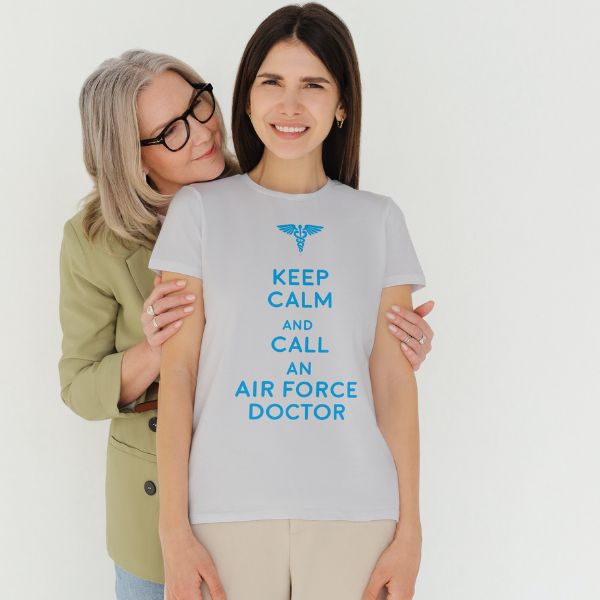 Unisex Round Collar t-shirt for your Profession Keep calm and call an air force doctor